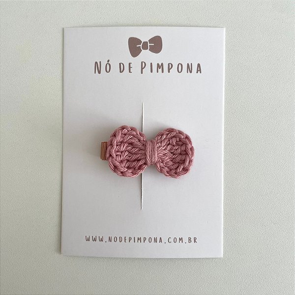 Clips de Laço de Crochê - Rose