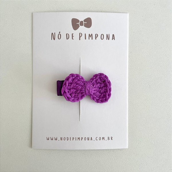Clips de Laço de Crochê - Roxo
