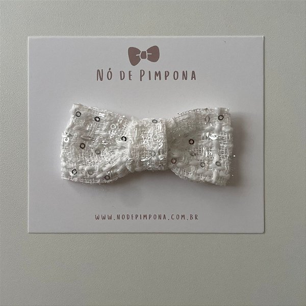 Laço de Paetê - Branco