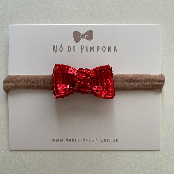 Faixa de Paetê para Bebê - Vermelho