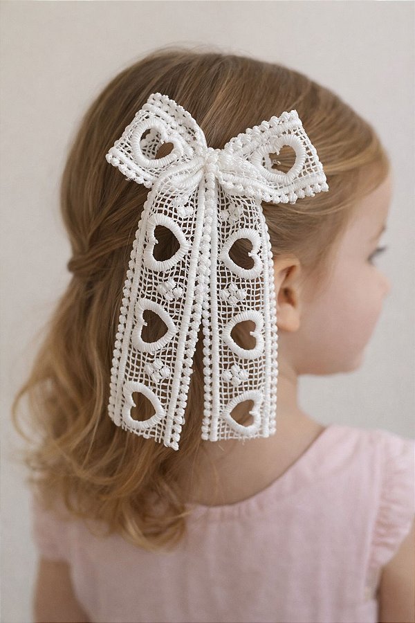 Laço Corações G - Branco