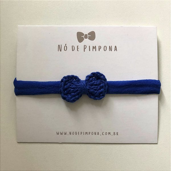 Faixa de Bebê Laço Crochê - Azul Royal