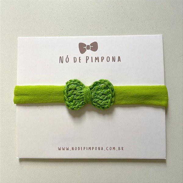 Faixa de Bebê Laço Crochê - Verde Oliva