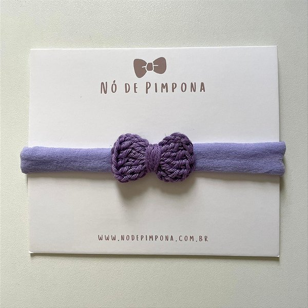 Faixa de Bebê Laço Crochê - Lilás