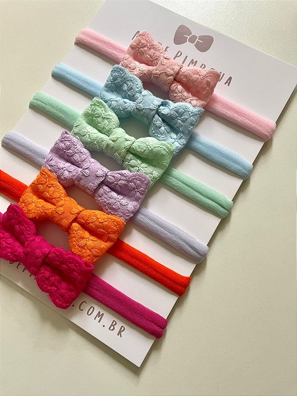 Kit Faixa de Bebê Laços - 6 cores - Coleção Bambolê