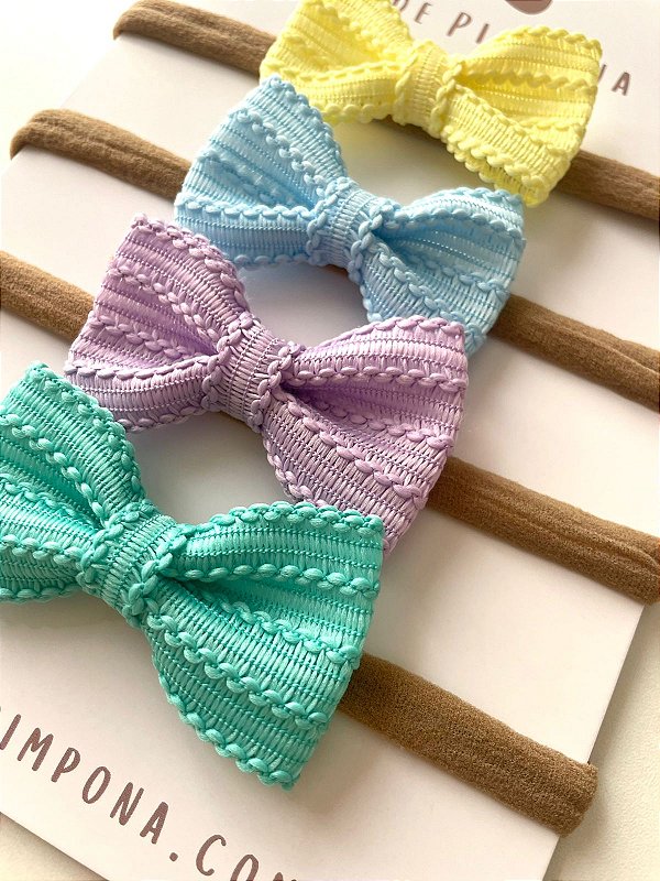 Kit Faixa de Bebê Laços Gravatinhas Trabalhados - Coleção Bambolê