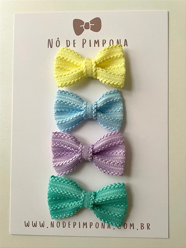 Kit Laço de Bebê Gravatinhas Trabalhados - Coleção Bambolê