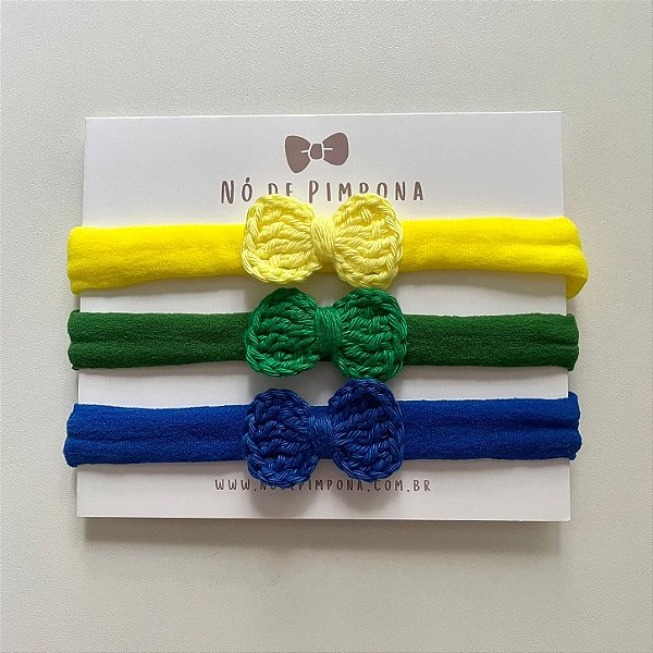 Kit Faixa de Bebê Laço Crochê - Vai Brasil