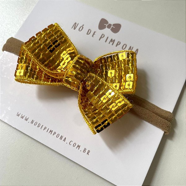 Faixa de Bebê Paetê Dourado