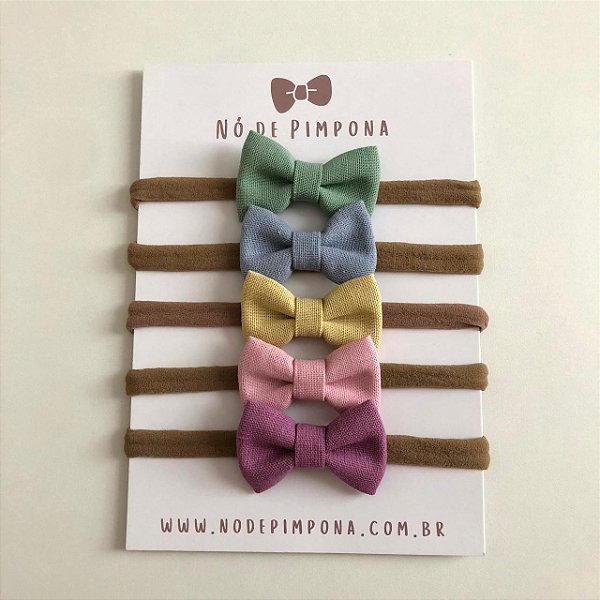 Kit Faixa de Bebê Linho - 5 cores