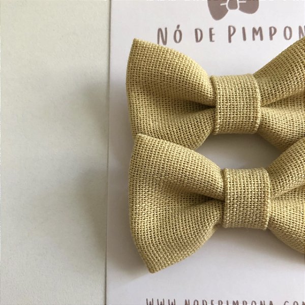Dupla de Laço de Bebê Linho - Amarelo