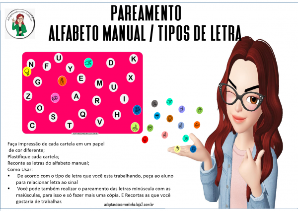 CARTELAS PARA PAREAMENTO COM ALFABETO MANUAL