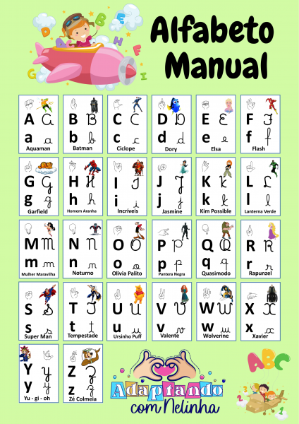 CARTAZ AMPLIADO ALFABETO 4 TIPOS DE LETRA