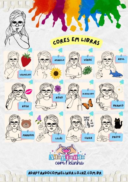 CARTAZ AMPLIADO CORES EM LIBRAS