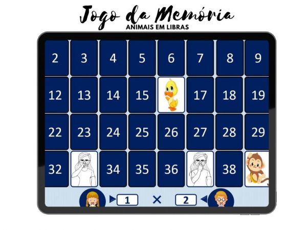 GAME: Jogo da Memória Animais em Libras - com PROGRAMAÇÃO