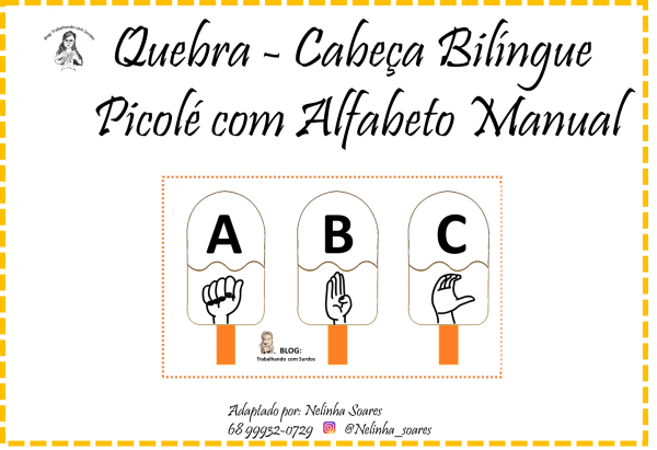 JOGO DE ENCAIXE COM ALFABETO MANUAL