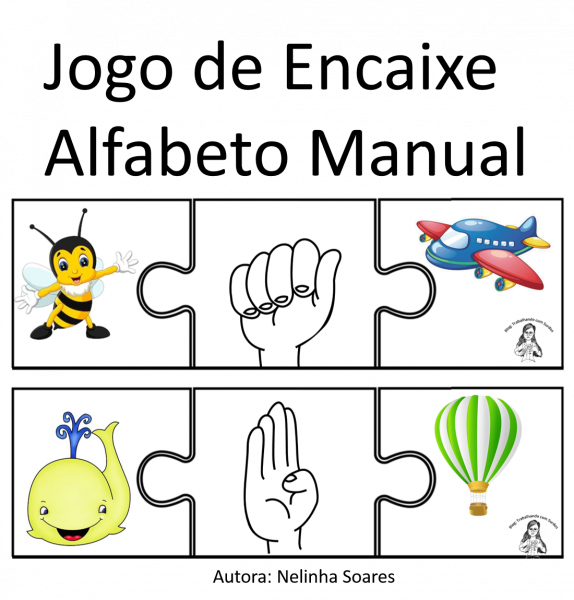 Jogo de Encaixe com Alfabeto MANUAL Ilustrado