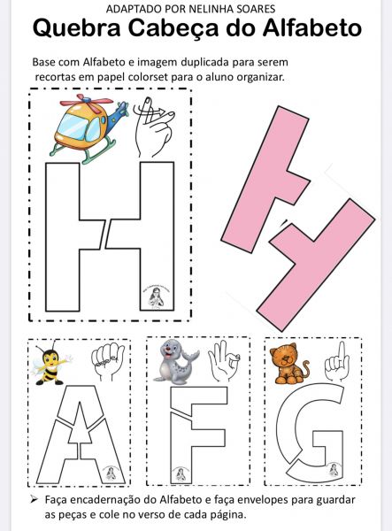 Quebra Cabeça com Alfabeto Manual