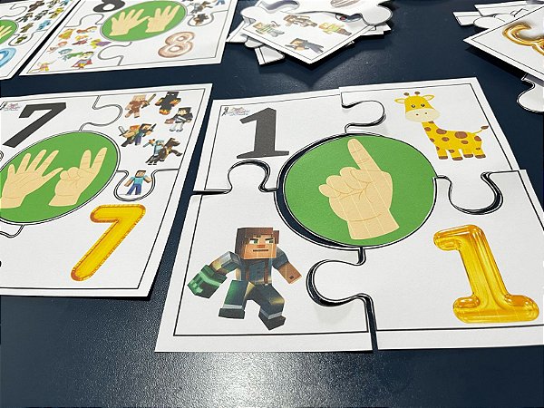 Minecraft APRENDENDO NÚMEROS E QUANTIDADES EM LIBRAS / QUEBRA - CABEÇA