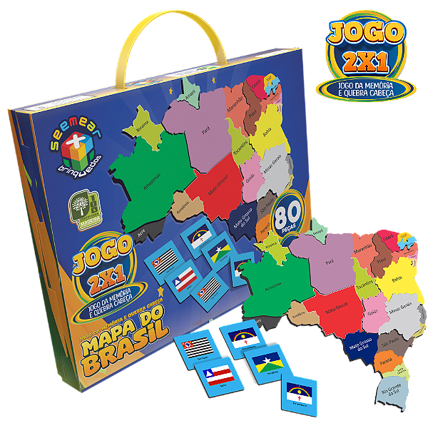 QUEBRA CABEÇA EM MDF MAPA DO BRASIL E BANDEIRA DAS CAPITAIS