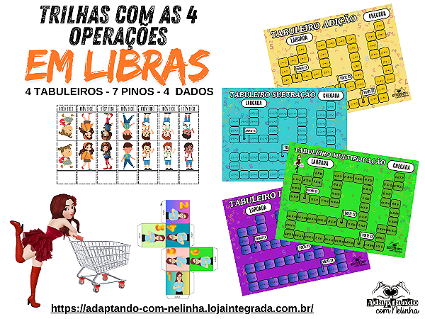 Trilha com 4 Operações Matemáticas em Libras