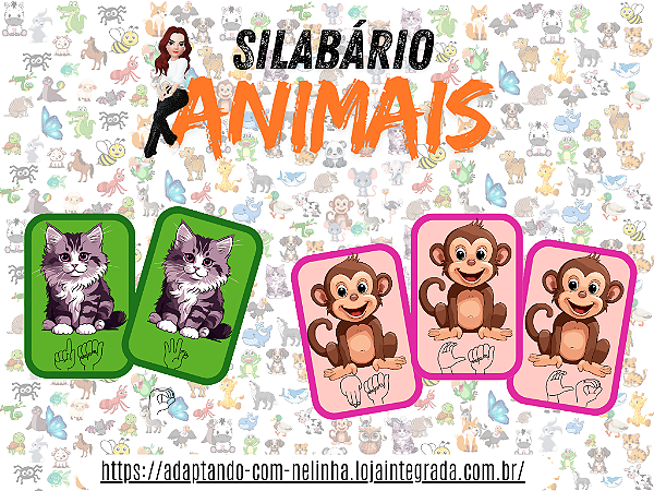 Silabário com datilologia dos animais