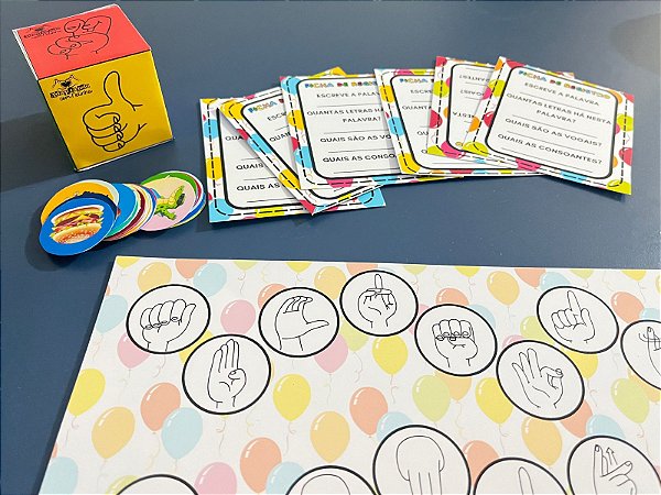 TRILHA DO ALFABETO MANUAL COM ILUSTRAÇÃO E DADO