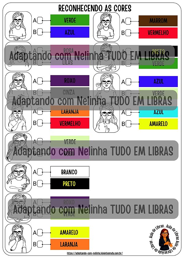 Atividade Escrita com as Cores em LIBRAS
