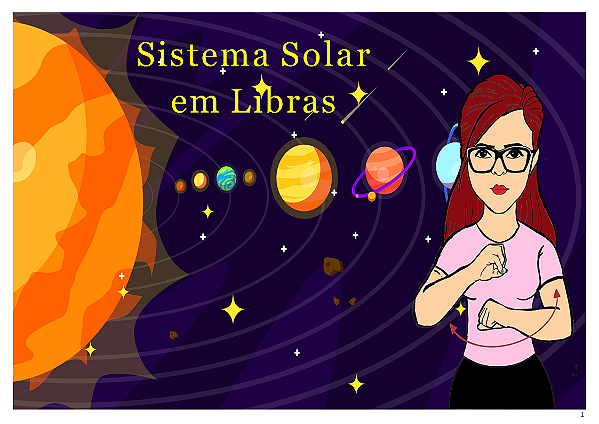 Slide Sistema Solar em Libras