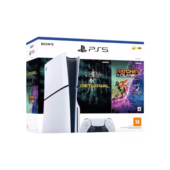 Console Playstation 5 Slim 1TB Bundle Com 2 Jogos Returnal + Ratchet & Clank Mídia Física