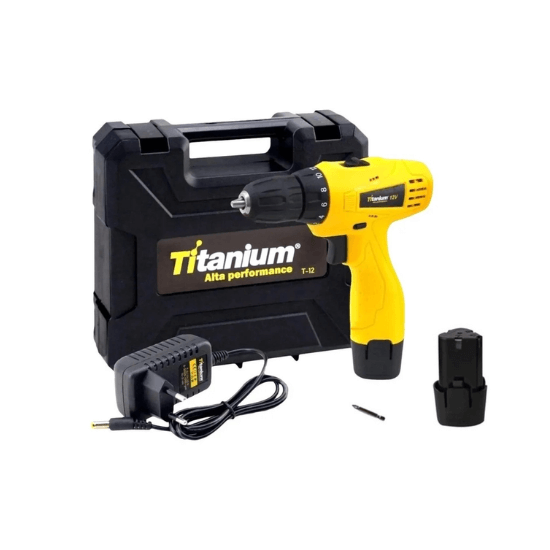 Furadeira Parafusadeira 12v 3/8 Litio Bivolt Com Maleta - Titanium