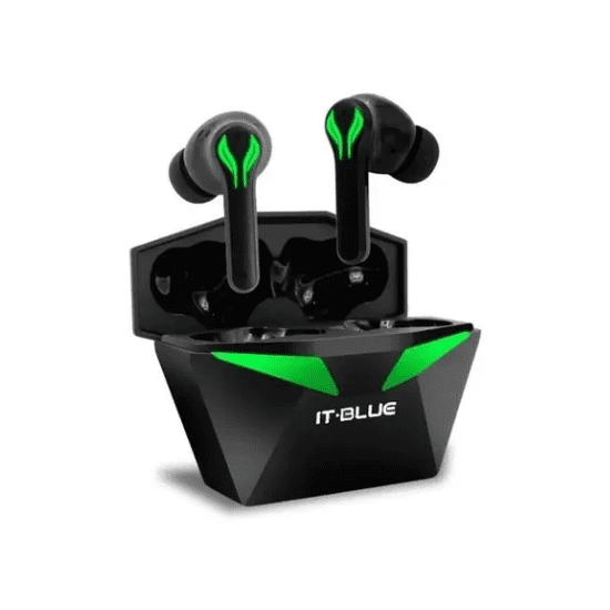 Fone Bluetooth Gamer Sem Fio com Led It-blue Le-2406 - 8 Horas de Bateria - Preto com verde