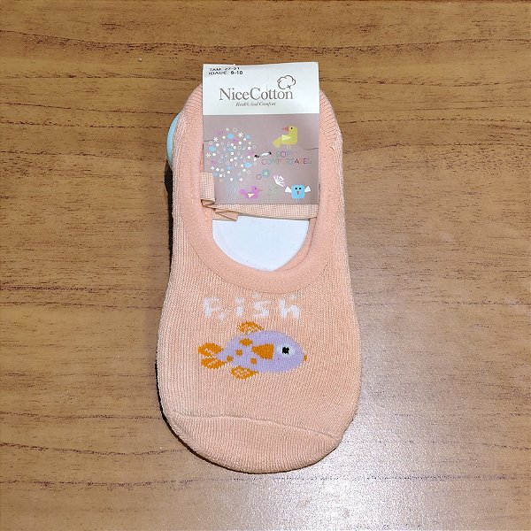 Meia Sapatilha Infantil Antiderrapante - Peixinho