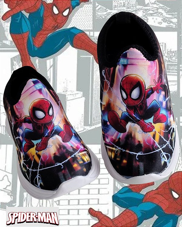 Tênis Infantil Sem Cadarço (Calce Fácil) - Homem Aranha