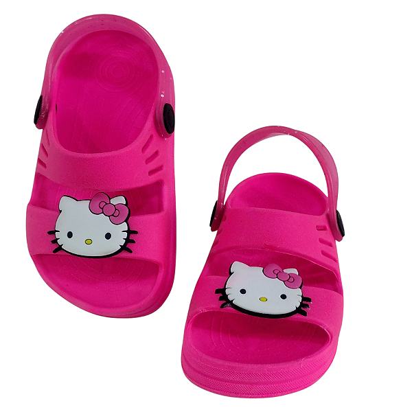 Sandália tipo papete/ Chinelo Hello Kitty Pink