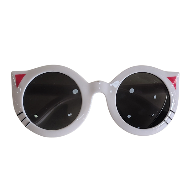 Óculos de sol infantil formato gatinha- recreativo com proteção UV - Branco