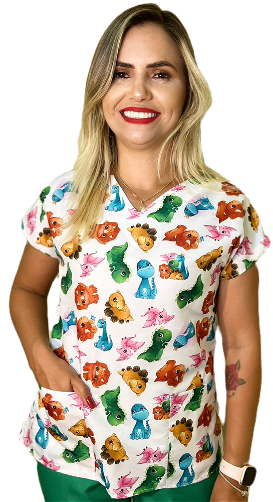 Blusa Pijama Scrubs Hospitalar Enfermagem Pediatria Infantil