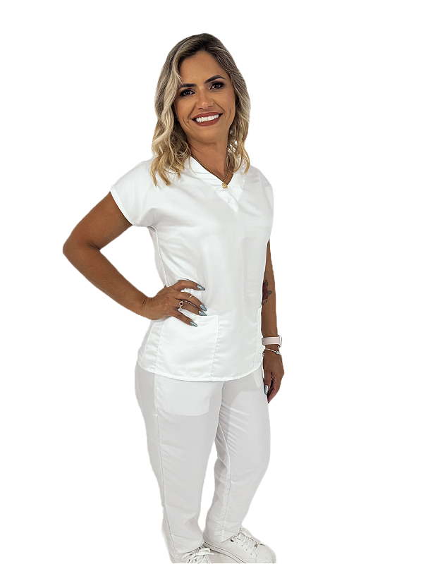 Scrub Hospitalar - Pijama Cirurgico Slim Feminino- Gabardine