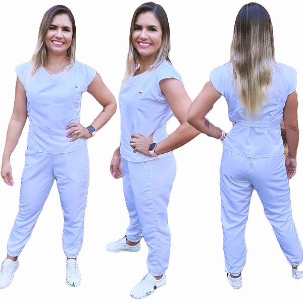 Scrub Hospitalar - Pijama Cirurgico Slim Jogger - Gabardine