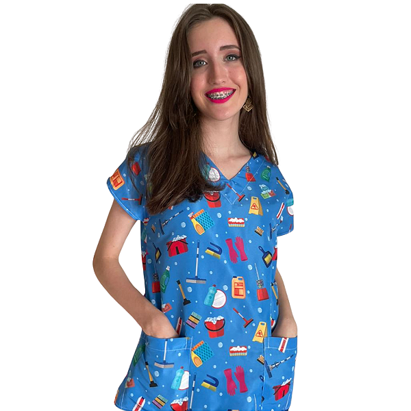 Uniforme Estampado - Scrub - Diarista - Serviços Gerais