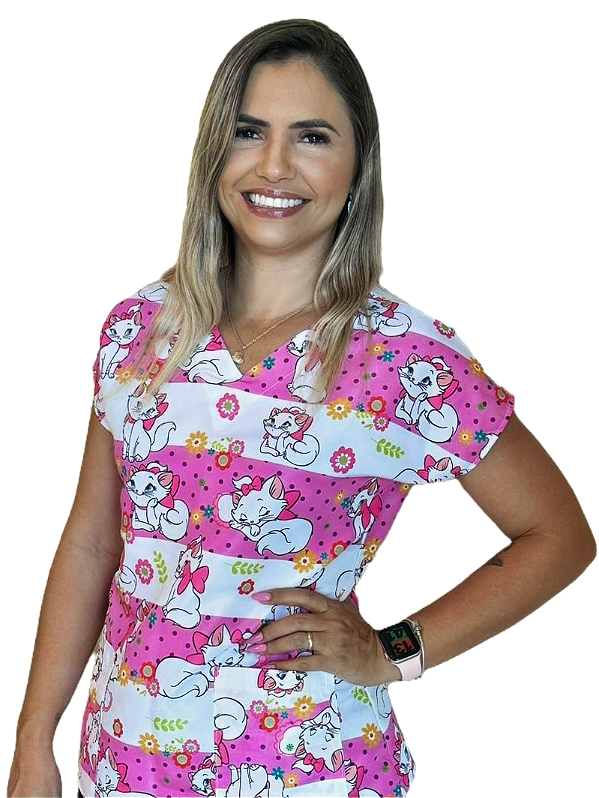 Blusa Scrub Pijama Cirúrgico Enfermagem Pediatria Desenhos