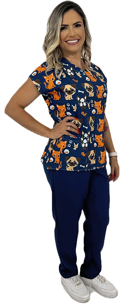 Scrub Pijama Cirurgico Estampado Animais Veterinária