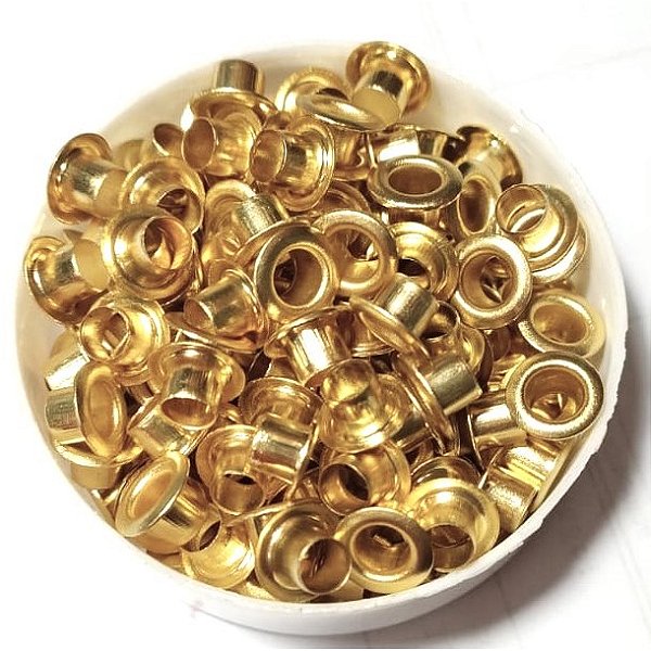 Ilhoses de Ferro 3/16'' - ref. 54 DOURADO - 100 unidades