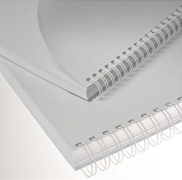 KIT C/03 UNIDADES - Wire-o/Garra Duplo Anel A4 passo 2X1 - BRANCO