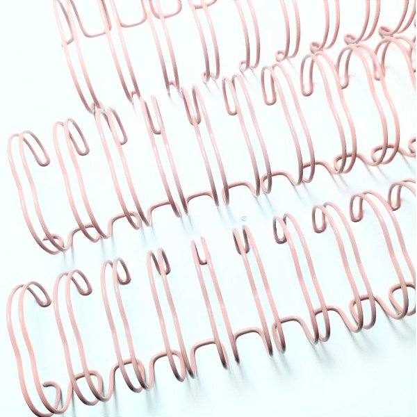 KIT C/03 UNIDADES - Wire-o/Garra Duplo Anel A4 passo 2X1 - ROSA BEBÊ