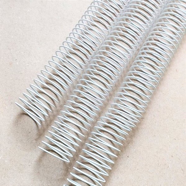 KIT C/03 - Espiral de Aço p/ Encadernação Revestido em Nylon 1 1/4'' (275 fls) Passo 4X1 - BRANCO