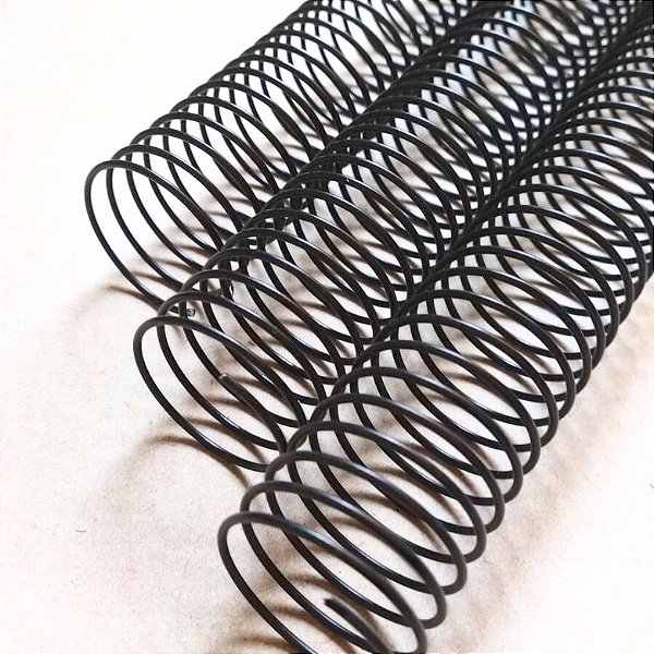 KIT C/03 - Espiral de Aço p/ Encadernação Revestido em Nylon 1 1/4'' (275 fls) Passo 4X1 - PRETO
