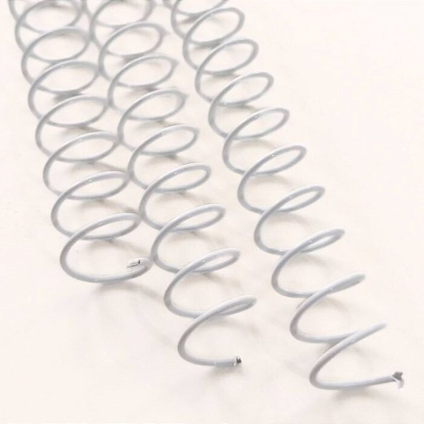 KIT C/3 - Espiral de Aço para Encadernação Revestido em Nylon 1/2'' (100 folhas) Passo 3x1 - BRANCO