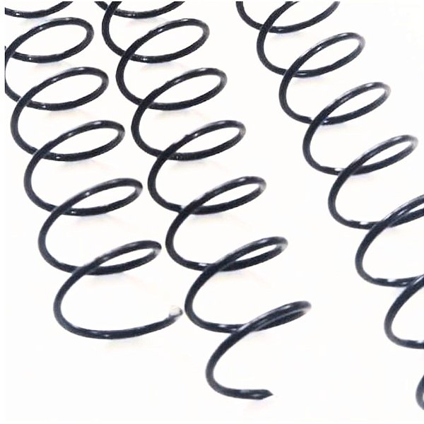 KIT C/3 - Espiral de Aço para Encadernação Revestido em Nylon 1/2'' (100 folhas) Passo 3x1 - PRETO