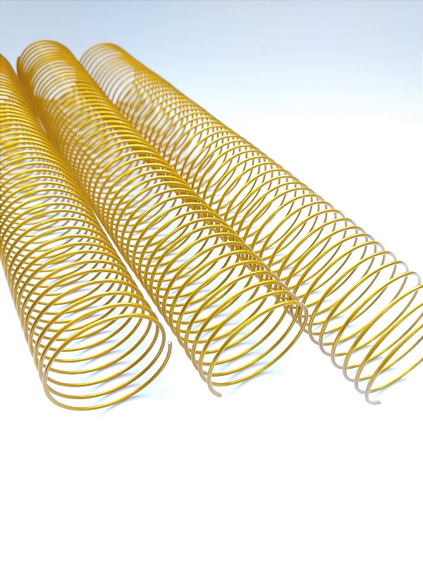 KIT C/03 - Espiral de Aço p/ Encadernação Revestido em Nylon 1 3/4'' (400 fls) Passo 4X1 - DOURADO